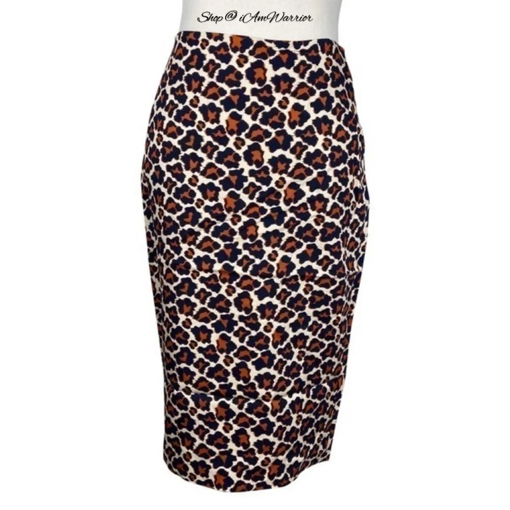 Diane von Furstenberg NWT navy leopard pencil skirt *shop@iamwarrior